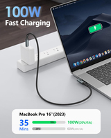 Kabel Data USBC sudut kanan 90 derajat, kabel USB C ke C 3.2 Gen2 10gbps 20Gbps 4K Tipe C 20cm 1m 2m 3m 100W 240W Pd pengisian daya Cepat