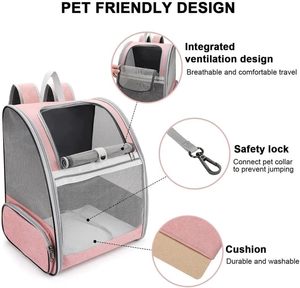 Factory Direct Classic Eco-Friendly <b>Pet</b> <b>Carrier</b> <b>Backpack</b> Breathable Oxford Mesh with Zipper Solid Pattern for Cats and Dogs - Product Image 3