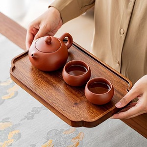 Custom Made Black Walnut Wood Solid Wood <b>Tray</b> For <b>Tea</b> Set Serving With Teapot And Cups - Product Image 1