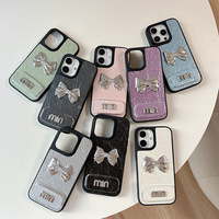 Étui de téléphone à rabat en PU couleur unie avec miroir pour iPhone 17 Pro Max, coque rigide de luxe avec nœud pour iPhone 16 15 18, designs personnalisés pour femmes