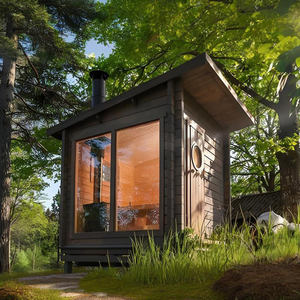 Sauna d'extérieur de qualité supérieure pour 4 personnes, en cèdre rouge, infrarouge, pour jardin, petit espace - Product Image 3