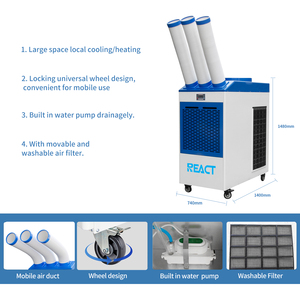 <span class=keywords><strong>Aire</strong></span> <span class=keywords><strong>Acondicionado</strong></span> Industrial Portátil de 60000 BTU para Interiores/Exteriores, <span class=keywords><strong>Bomba</strong></span> de <span class=keywords><strong>Calor</strong></span> de Alta Resistencia, Equipo de Climatización de 5 Toneladas - Product Image 5