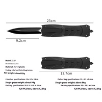 Couteau de poche noir Micro Technology AU.To Outdoor Camping Fishing Lame en acier inoxydable Manche en plastique Couteau pliant