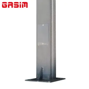 Plastic Powder Coating Square Street Light Pole 3M 6M 9M 25ft 4" Galvanized Steel Light Pole With Accessories