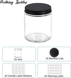 Rỗng Vòng 4Oz 8Oz 500Ml Nến <span class=keywords><strong>Jar</strong></span> Sang Trọng Trong Suốt Rõ Ràng Nến Thủy Tinh Lọ Với Vít Màu Đen Nhôm Kim Loại Có Nắp Đậy Cho Nước Hoa - Product Image 5