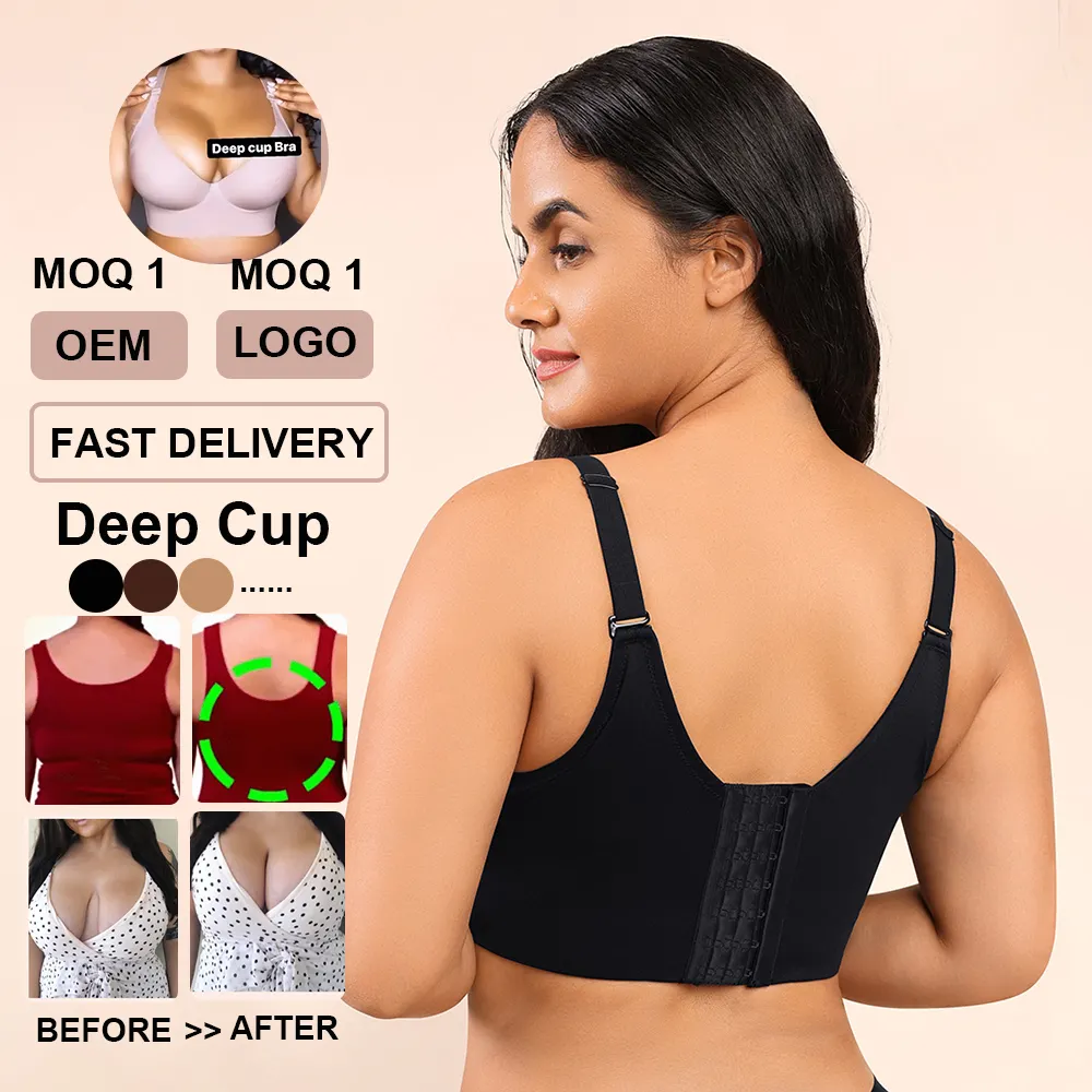 New design deep cup bra with shapewear incorporated seamless body shaping bra Plus size Shapewear push up bra for women