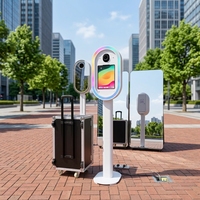 Stocks USA : Photobooth Selfie iPad DSLR avec miroir, flash et imprimante sur support pour événements et mariages