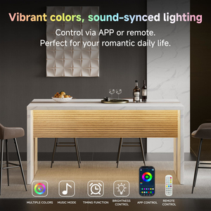 Hiện đại sang trọng Faux đá cẩm thạch bàn ăn cho 4-6 người, phong cách nướng thiết kế lớn đảo bảng với Trạm Sạc và LED - Product Image 3