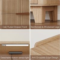 Table de chevet moderne convertible en bois, extensible, avec 2 tiroirs pour le rangement de la chambre