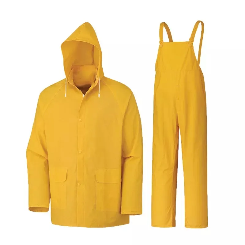 Fashion Yellow Rain Jacket Pants Wasserdichte Arbeits sicherheit Outdoor Task Regen bekleidung PVC Regen anzug