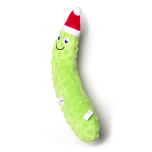 2025 Jouets en peluche interactifs et masticables pour chien, thème Noël, avec chapeau de Père Noël et cornet de concombre, au design mignon et souriant, pliables - Product Image 1