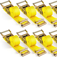 Sangles à cliquet pour rail E, 2 po x 15 pi, robustes, pour fixation de cargaison, résistance à la rupture de 4400 lb, avec fixation standard pour rail E