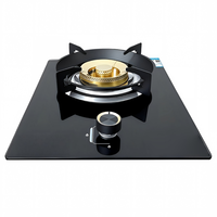 Cuisinière à gaz naturel/gaz liquéfié à flamme haute, brûleur unique, 5200W, économie d'énergie, allumage électronique pulsé, cristal noir