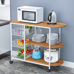 3-layer Kitchen Storage Rack Movable Metal Iron Side <strong>Table</strong> Kitchen Storage Trolley Kitchen <strong>Shelf</strong> <strong>with</strong> Wheels - Product Image 3