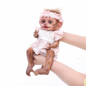 Poupée réborn <span class=keywords><strong>singe</strong></span> en silicone solide de 13 pouces, jouet en caoutchouc souple, figurine réaliste de petit <span class=keywords><strong>singe</strong></span> bébé, pour l'exportation - Product Image 3