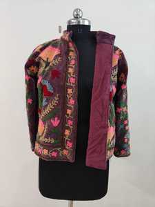 Veste Suzani brodée à la main exclusive, veste Suzani en coton, tissu TNT, veste bohème pour femmes, veste Suzani brodée SALT - Product Image 2