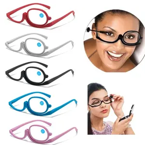 Magnifying <b>Glasses</b> Rotating Makeup <b>Reading</b> <b>Glasses</b> Anti Blue Light Make-up Presbyopic Eyeglasses Diopter +1.0 +<b>1.5</b> +2.0 to +4.0 - Product Image 1