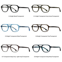 Montures de lunettes rétro anti-lumière bleue, de haute qualité, en acétate TR90, charnière métallique, double pont, montures carrées