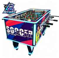 Table de baby-foot commerciale à monnayeur Arcadix AR-TB35 en bois, 2 joueurs, avec éclairage LED pour centre de jeux