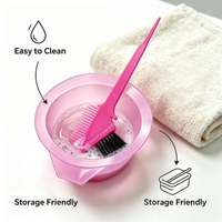 Kit professionnel de bols et pinceaux en plastique pour coloration capillaire – Outils de coiffure pour salon et usage domestique – Idéal pour mélanger les colorants et décolorants