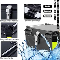 Boîte à bagages universelle pour moto en plastique 45L, étanche, antichoc, avec serrure, pour casque et autres objets