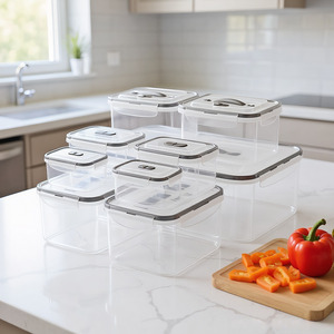 9個入り BPAフリー 気密食品保存容器セット スタッカブル ポータブル 電子レンジ・冷凍庫対応 キッチン収納ボックス - Product Image 3