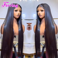 Wig Rambut Asli India 13x6 Raw Indian Lace Frontal, Wig Full Lace Frontal HD 100% Tanpa Lem, Wig Lurus Keriting Brasil untuk Wanita Kulit Hitam