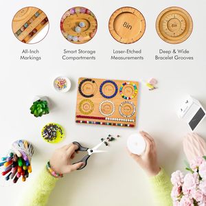 Wholesale Wooden <strong>Bead</strong> <strong>Board</strong> Bamboo Beading <strong>Board</strong> for Jewelry Making Bracelet &amp; Necklace Design Organizer with Grooved Sizes - Product Image 3