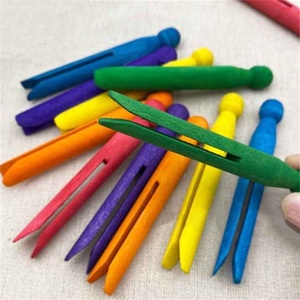 Chevilles en bois <span class=keywords><strong>color</strong></span>ées pour décor de noël, lot de pièces, pour bricolage, loisirs créatifs, emballage, clip de scellage - Product Image 4