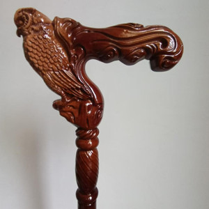Canne de marche en bois sculptée en forme de tête d'éléphant Fiage, 90-95 cm, pour homme - Product Image 4