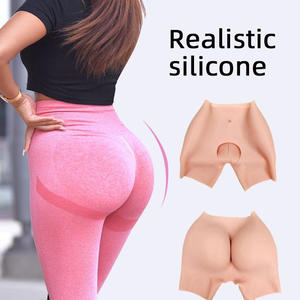 Vücut şekli açık kasık kalça popo kaldırma pantolon dikişsiz elastik simüle silikon kauçuk yanlış popo kalça yastıklı pantolon - Product Image 4
