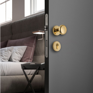 En gros Ensemble de poignées de porte robustes en alliage de zinc, noir mat, rondes, design silencieux, pour intérieur - Product Image 3