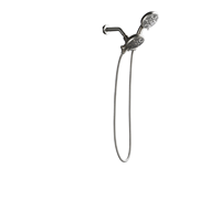 Système de douche de salle de bains 2-en-1 à double fonction contemporaine 35 réglages Massage par la pluie à main Jet de pulvérisation Finition laiton brossé