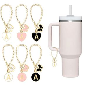 Breloque personnalisée pour gobelet ou bouteille d'eau, avec initiale, nom ou lettre d'identification, accessoire de décoration pour tasse - Product Image 3