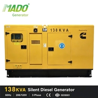 Groupe électrogène diesel insonorisé 110kW 138kVA, centrale électrique 150kVA 200kVA 250kVA 300kVA 400kVA avec garantie