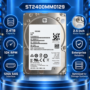 Disque dur SAS <span class=keywords><strong>Seagate</strong></span> <span class=keywords><strong>2</strong></span>,4 <span class=keywords><strong>To</strong></span> 10K ST2400MM0129, <span class=keywords><strong>2</strong></span> millions d'heures MTBF, charge utile de 550 <span class=keywords><strong>To</strong></span>/an, double port, fonctionnement 24/7 - Product Image 4