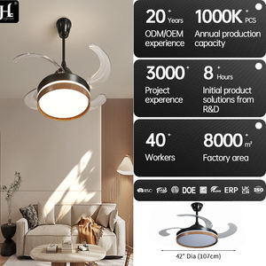 Ventilateur de plafond intelligent mini LED moderne de 42 pouces avec finition noyer, télécommande Bluetooth, plusieurs pales, lumière LED pliable, moteur CC - Product Image 5