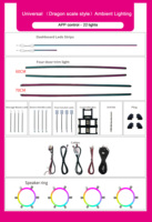 Kit d'éclairage ambiant universel pour voiture SJC 18 en 1/22 en 1, éclairage intérieur LED ciel étoilé, bande lumineuse LED symphonie RGB pour 98% des voitures