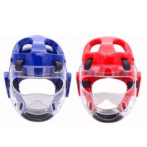 Casque de karaté, équipement de protection de la tête pour le kickboxing, protège-oreilles, protège-tête MMA Taekwondo avec cage - Product Image 1