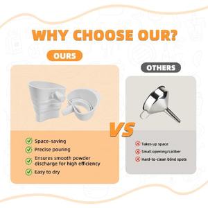 Entonnoir en silicone pour cuisine, mélangeur pliable, compatible lave-vaisselle, accessoire de pâtisserie, bec verseur anti-salissure pour œufs, compatible - Product Image 6