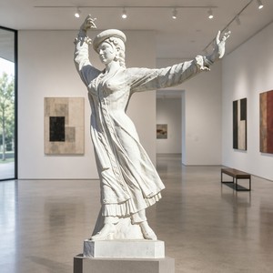 Statua Personalizzata di Ballerina del Folklorismo <span class=keywords><strong>in</strong></span> Marmo - Scultura Tradizionale su Misura con Costume Ricamato per Interni di Lusso - Product Image 3