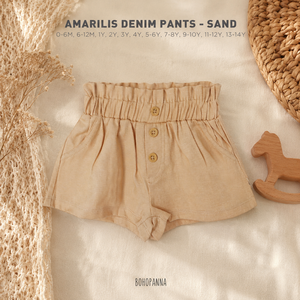 BOHOPANNA Amarilis Pantalones vaqueros cortos de cintura alta con botones para bebés, niñas, niños pequeños, pantalones cortos de algodón de verano - Product Image 2