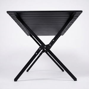 Table de camping standard en acier, grande et large, en acier au carbone noir, pliable, 120 cm - Product Image 5