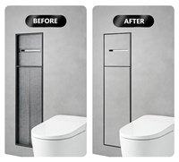 Niche murale encastrée moderne en acier inoxydable 304 pour boîte à mouchoirs, brosse WC, porte-papier dissimulé et nettoyeur de toilettes, compatible carrelage