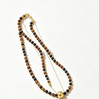 Collier double couche en pierre œil de tigre Maillard