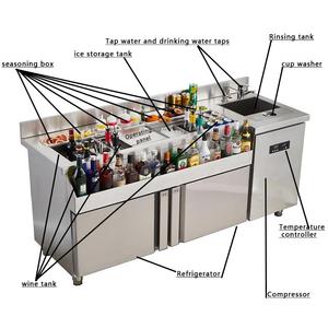 Estación de Bar Moderna para Restaurantes, Estación de Trabajo de Acero Inoxidable para Bar, Estación de Coctelería Modular, Estación de Trabajo para Bartender - Product Image 4