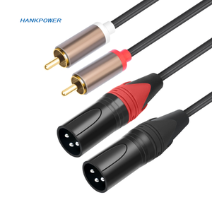 Chất lượng cao <span class=keywords><strong>RCA</strong></span> Nam để XLR nam cáp kép <span class=keywords><strong>RCA</strong></span> để kép XLR mic Extender cáp 24K mạ vàng PVC Áo khoác AUX cáp âm thanh - Product Image 4