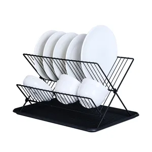 Escurridor desmontable extensible de diseño, estante de secado de platos de cocina con soporte para utensilios y bandeja