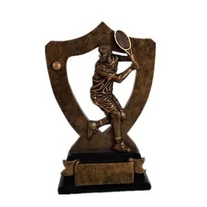 Vivid Resin Handmade Tennis Awards Trophy Male Player Statue