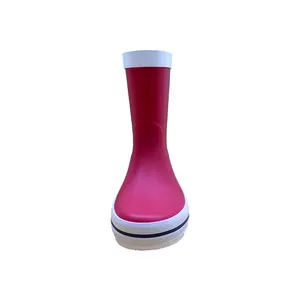 Factory Supply Knee-High Round Toe Recyclable Red Outdoor Warm Waterproof Rubber Safety Rain Boots
